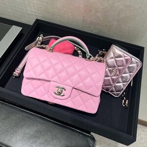 New Chanel Pink Quilted Shoulder Bag